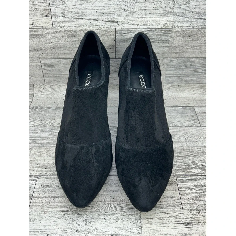 ECCO Shape 75 Black Suede‎ Pointed Toe Ankle Boots Women Sz EU 40 US 9-9.5